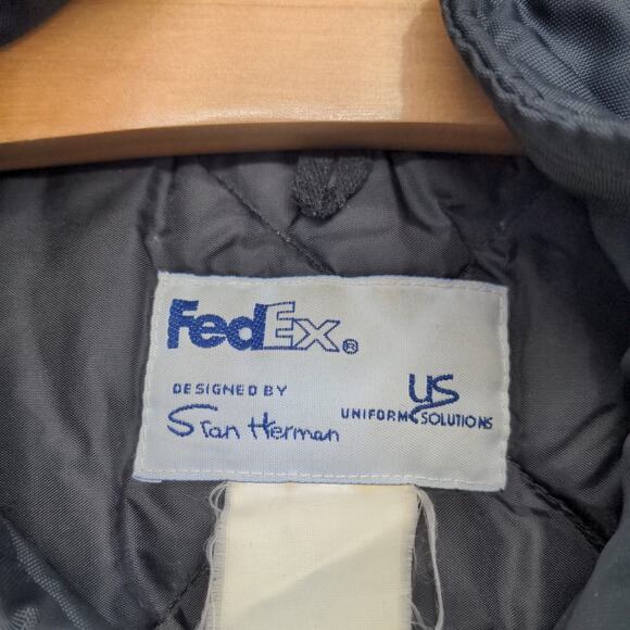 FedEx Stan Herman Men's Winter Coat Black XXL Actual 55x31.5 Vintage Striped - Picture 13 of 16